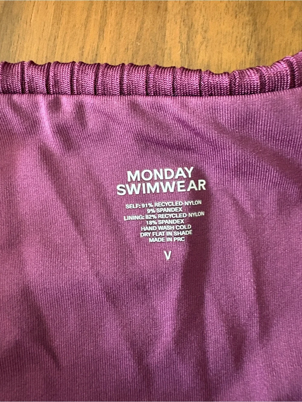 Monday Swimwear Plum Purple Ribbed Underwire Bikini Set Size V